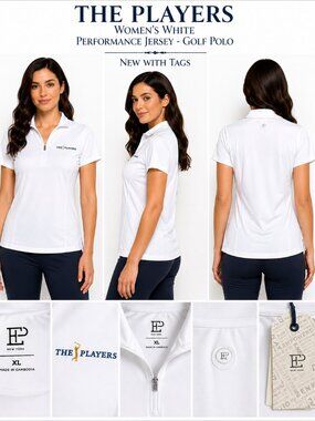The Players White Golf Polo Performance XL NWT